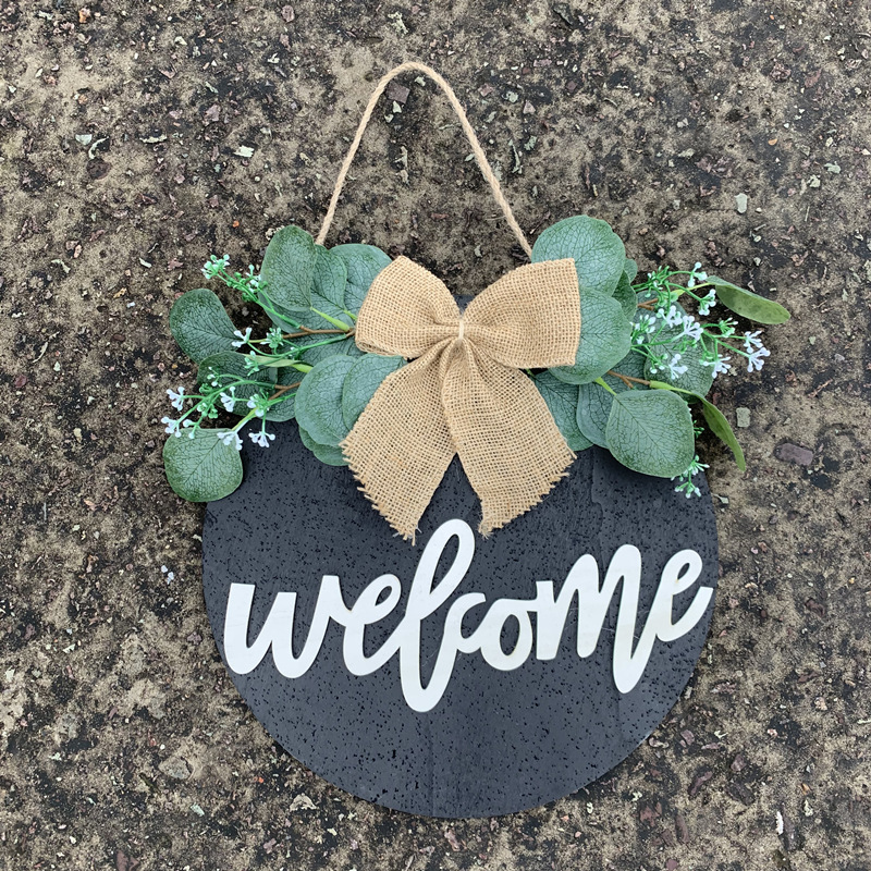 12" Wooden Wreath  |  Welcome Wreaths for Front Door